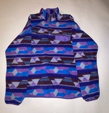 Patagonia Synchilla Womens Size Small Purple Snap T Aztec Fleece Pullover Print