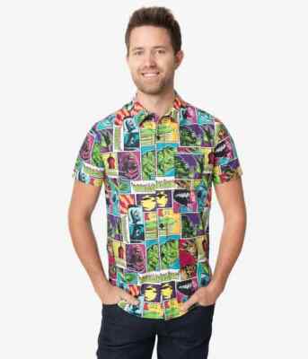 Unique Vintage Universal Classic Monsters Halloween Button Up Men's Shirt  XL | eBay