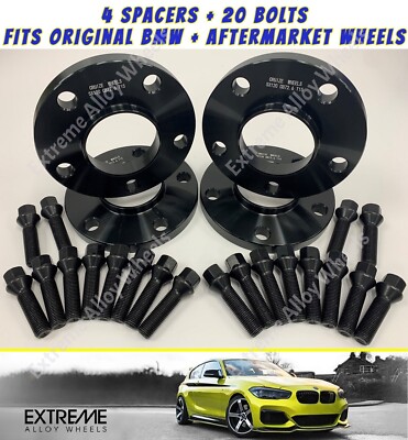 Schwarze Spurverbreiterungen 12mm 15mm für BMW 7er E65 X3 E83 +M14x1,5 Alufelgen Schrauben