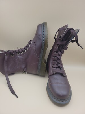 Dr  Martens Boots Womens Size 6 Purple Aimilie Roll Down Union Jack Flag Triumph