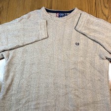 Vintage Chaps Tan Knit Sweater Mens XL Heavy Pullover 100 Cotton Loose Fit
