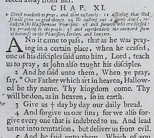 THE LORD'S PRAYER 1675 KING JAMES BIBLE KJV LEAF FIRST OXFORD EDITION LUKE 11 - Picture 2 of 5