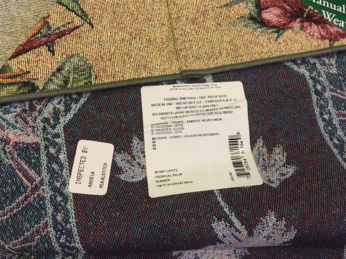TROPICAL PALM Tapestry Table Runner - MANUAUL WOODWORKERS - MADE IN USA !!!!! - Picture 3 of 3