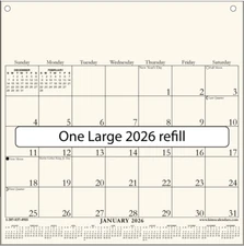 KIM'S CALENDARS 2026 LARGE 11" X 11" CALENDAR REFILL-FREE SHIPPING!