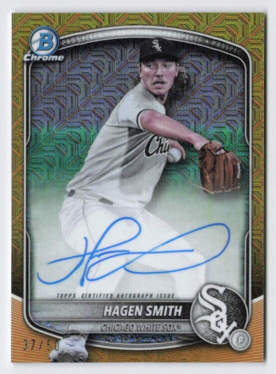 2025 Hagen Smith Bowman Chrome Gold Mojo Refractor Auto /50 #BMA-HS White Sox