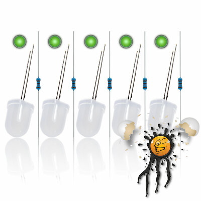 10mm LED diffus Sortiment 3.3V 5V 6V 9V 12V red blue white yellow green 10-Teile