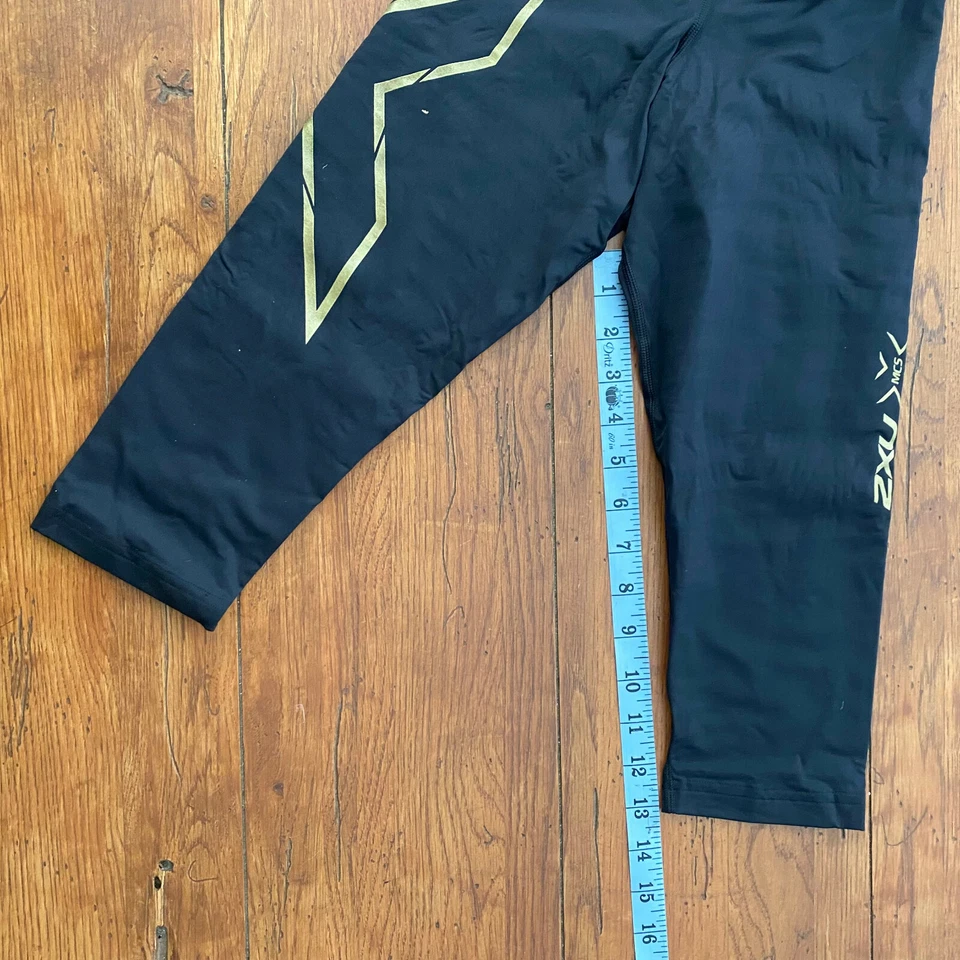 Medias 2XU para mujer XS 3/4 MCS térmicas Elite compresión alpina negras/doradas Capri Foto 4 de 4