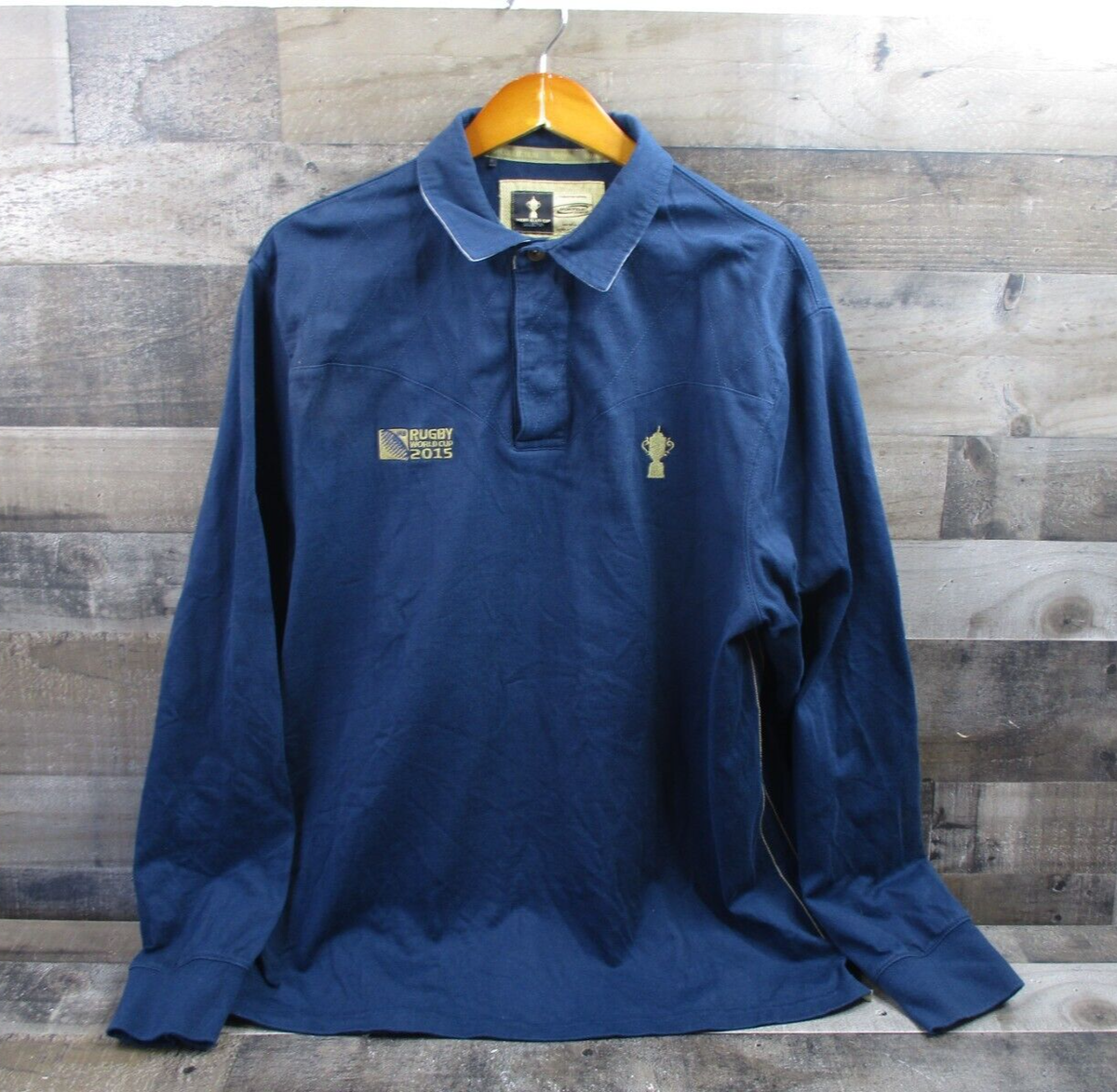 Webb Ellis World Cup 2015 Rugby Shirt Mens XL Navy Blue Long