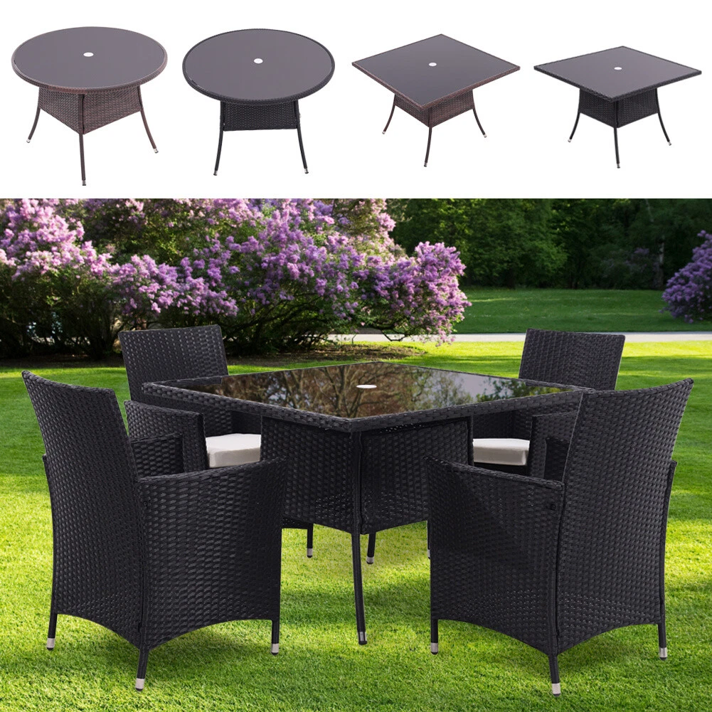 Outdoor wicker dining set with umbrella hole online
