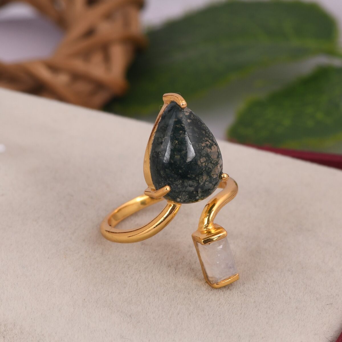 Gem's Ballet 9mm Round Natural Moss Agate Gemstone Ring In 925 Sterling  Silver Birthstone Dainty Ring Gift For Her - Rings - AliExpress