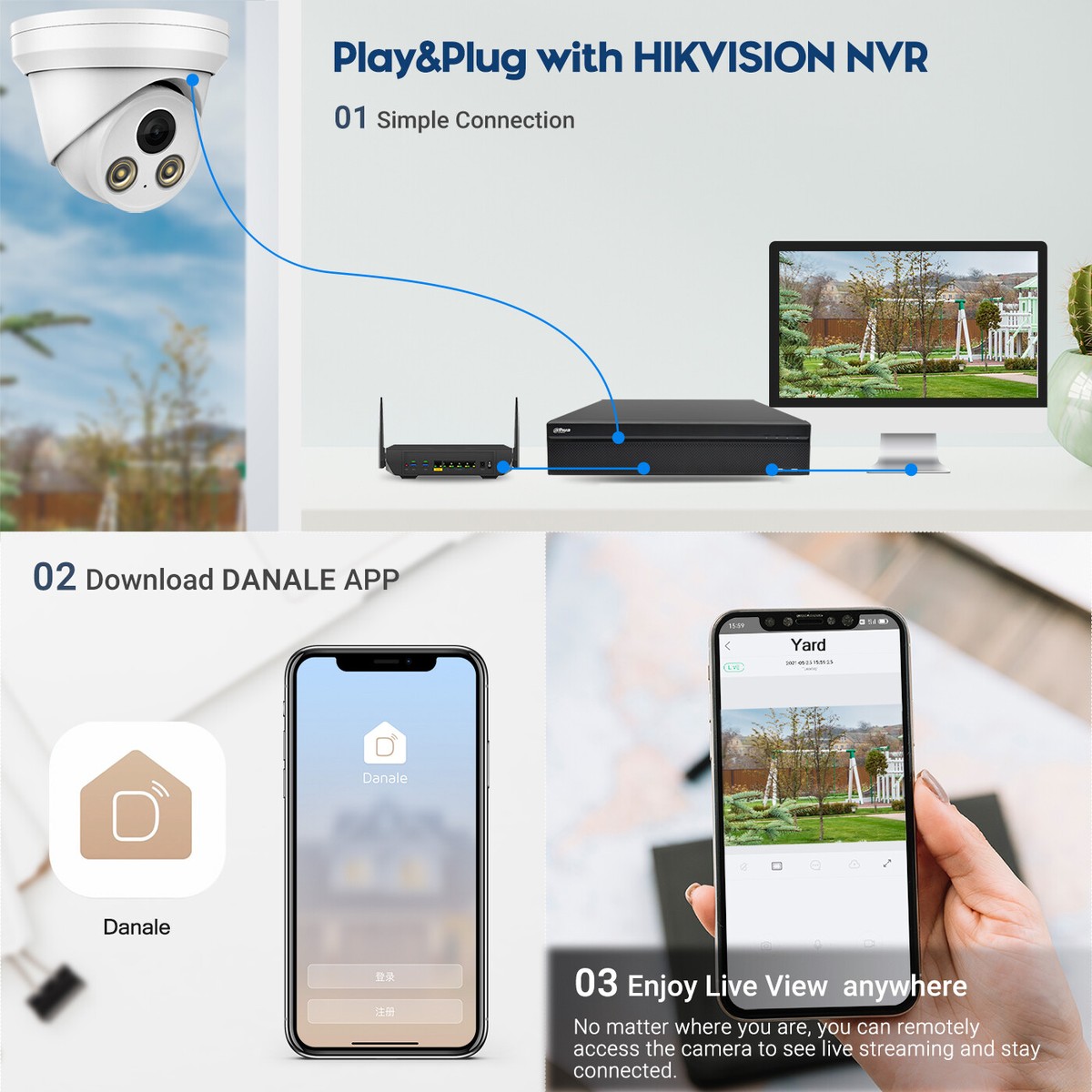 Danale Inc Ip Camera Danale Hikvision 16ch 16PoE 4K 8MP Full Color