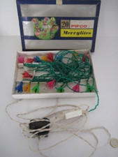 20 VINTAGE CHRISTMAS TREE LIGHTS PIFCO MERRYLITES no 1242 EMPIRE MADE