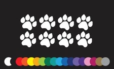 8 Paw Prints Dog Cat Puppy Window Stickers Vinyl Funny Kitten Pets Footprints