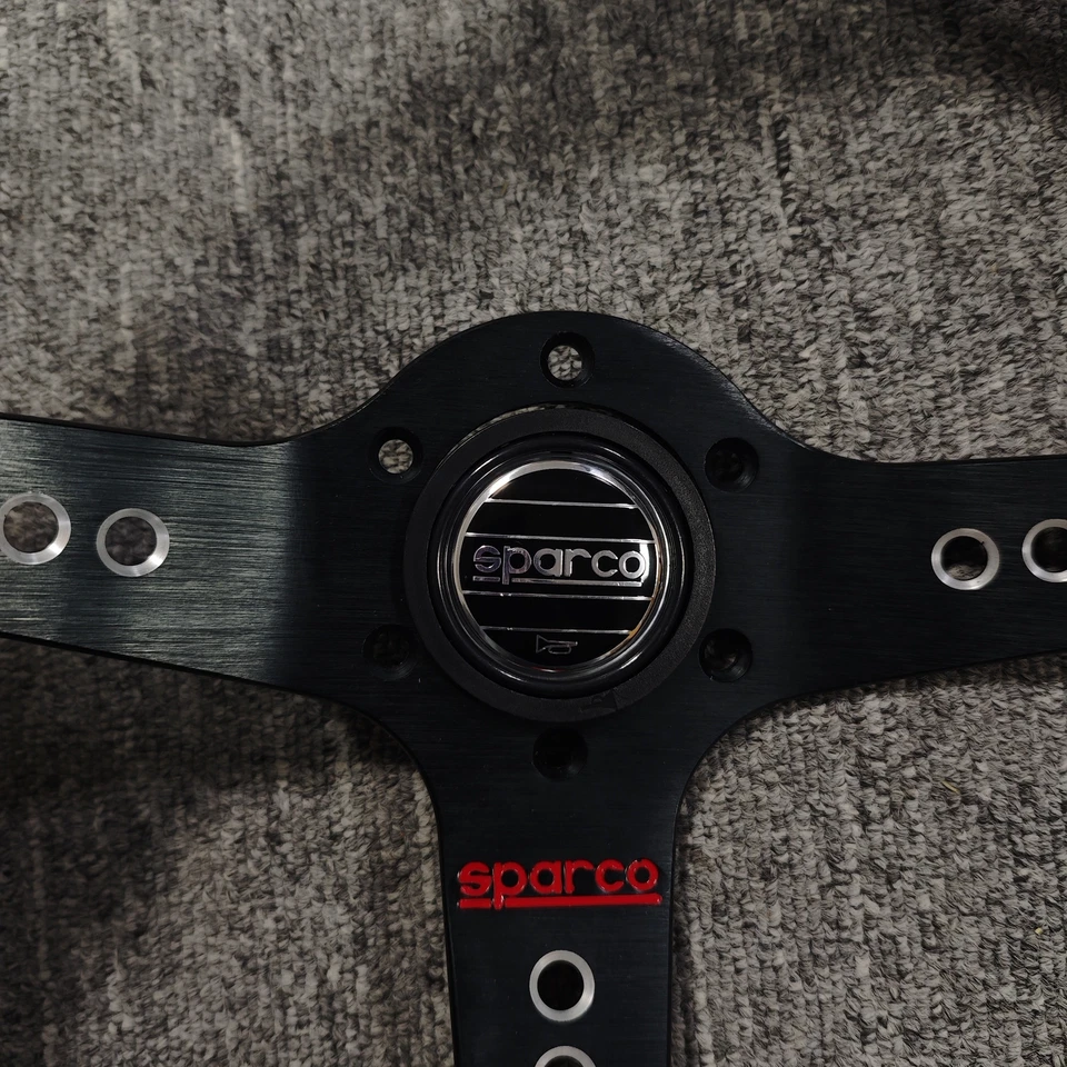 JDM 14Inch SPARCO Steering Racing Car Suede Leather Deep dish Steering Wheel Foto 3 de 4