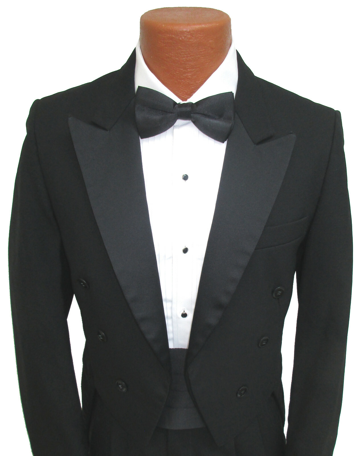 Mens Black Tuxedo Tailcoat with Long Tails Formal Wed… Gem