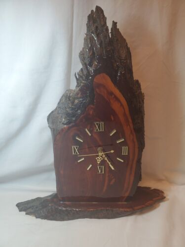 Beautiful Live Edge Mantle Desk Wall Clock Handcrafted Quartz Movement