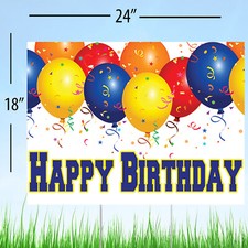 Happy Birthday Yard Sign Lawn Decoration, Celebration Balloons Birthday Party