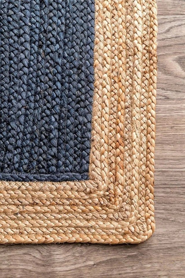 Jute Carpet Rug Area Jute Rug 100% Natural Decor Modern Living Handmade Braided - Image 3 of 4