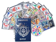 Disney Parks Epcot World Showcase Figment Passport Pack Button & Stickers