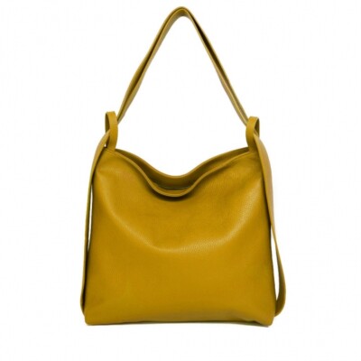 Borsa donna in pelle trasformabile in zaino, manifattura