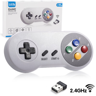 2,4G Aufladbar Wireless SNES Controller für SNES NES Gamepad PC mAC Raspberry Pi