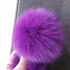 1PCS Fluffy Real Fox Fur Pom Pom Ball for Keychian Bag 9cm