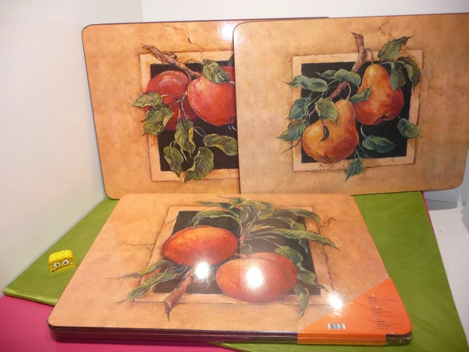 8 x Kork Tischset Platzset 40x30cm Rechteck Platzmatte Obst (4xneu) - Bild 1 von 4