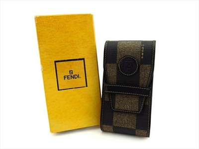FENDI Cigarette case Black beige Women Authentic secondhand