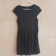 GAP Black Pleated Fit and Flare Mini Dress