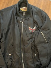 VINTAGE Harley-Davidson Twin Cam 88 Black Bomber Jacket Large Embroidered