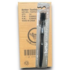 World Wide Daily - Toothbrush - 12 Pack Ultra Soft - Wide V-ARC Design - Black