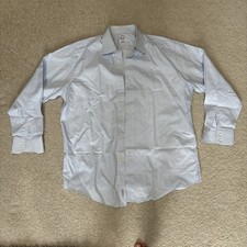 Vintage Brooks Brothers Makers  Merchants Blue Stripe Dress Shirt 16.5 33 USA