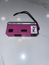 Vintage Mickey Matic 110 Camera By Kodak. Pink  Black With Strap. Untested