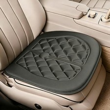 Memory Foam Car Seat Cushion for Driver - Heightening Seat Pad for Short Black