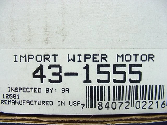 Motor limpiaparabrisas delantero para 68-72 Opel Kadett Rallye 43-1555 remanufacturado Foto 3 de 3