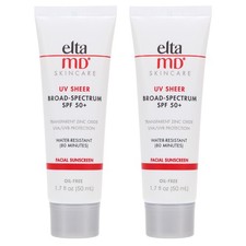 EltaMD UV Sheer Broad-Spectrum SPF 50 Facial Sunscreen 1.7 oz 2 Pack