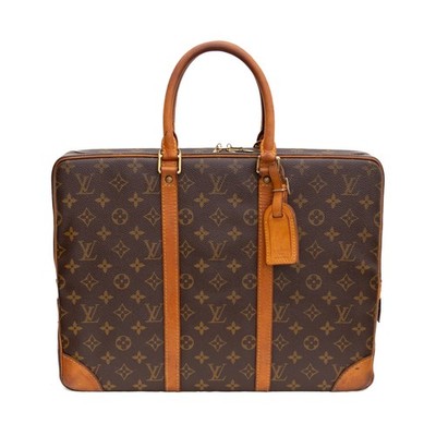 Louis Vuitton Monogram Briefcase Vintage Business Bag France Leather Laptop Case