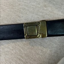 Christian Dior Vintage Leather Belt with Brass Belt Buckle