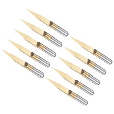 10pcs Engraving CNC Router Bits, 0.2mm Tip Width 20 Degree Angle 1/8" Shank Bits