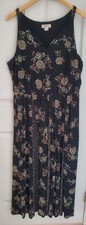 STYLE & CO Sleeveless Black Floral Lined Maxi Tank Dress Size L