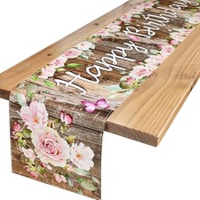 Happy Birthday Table Runner 72 Inches Birthday Party 12x72 Inches Pink Rose