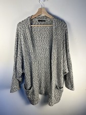 Atmosphere Women  s Grey Marl Long Sleeve Long Length Cardigan Size Small S VGC