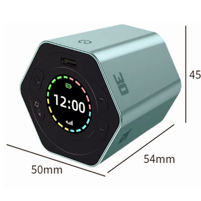 3E Digital USB Adjustable Countdown Timer Modern Hexagonal Green Plastic