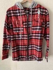 Disney Pixar Forky Red Plaid Zip-Up Hoodie XS Jacket Toy Story 