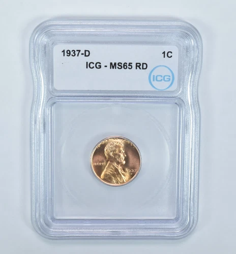 1937-D Lincoln Wheat Cent MS65 RD ICG