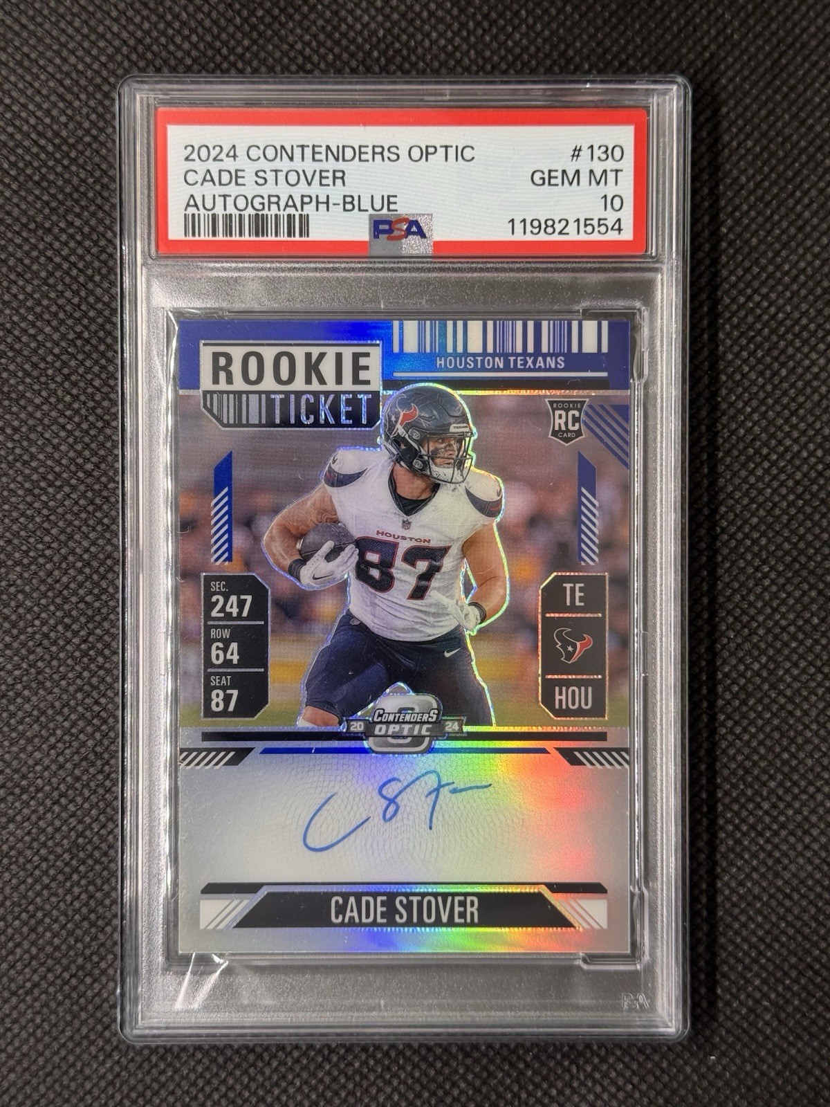 Cade Stover Panini Contenders Optic #130 Autograph-Blue