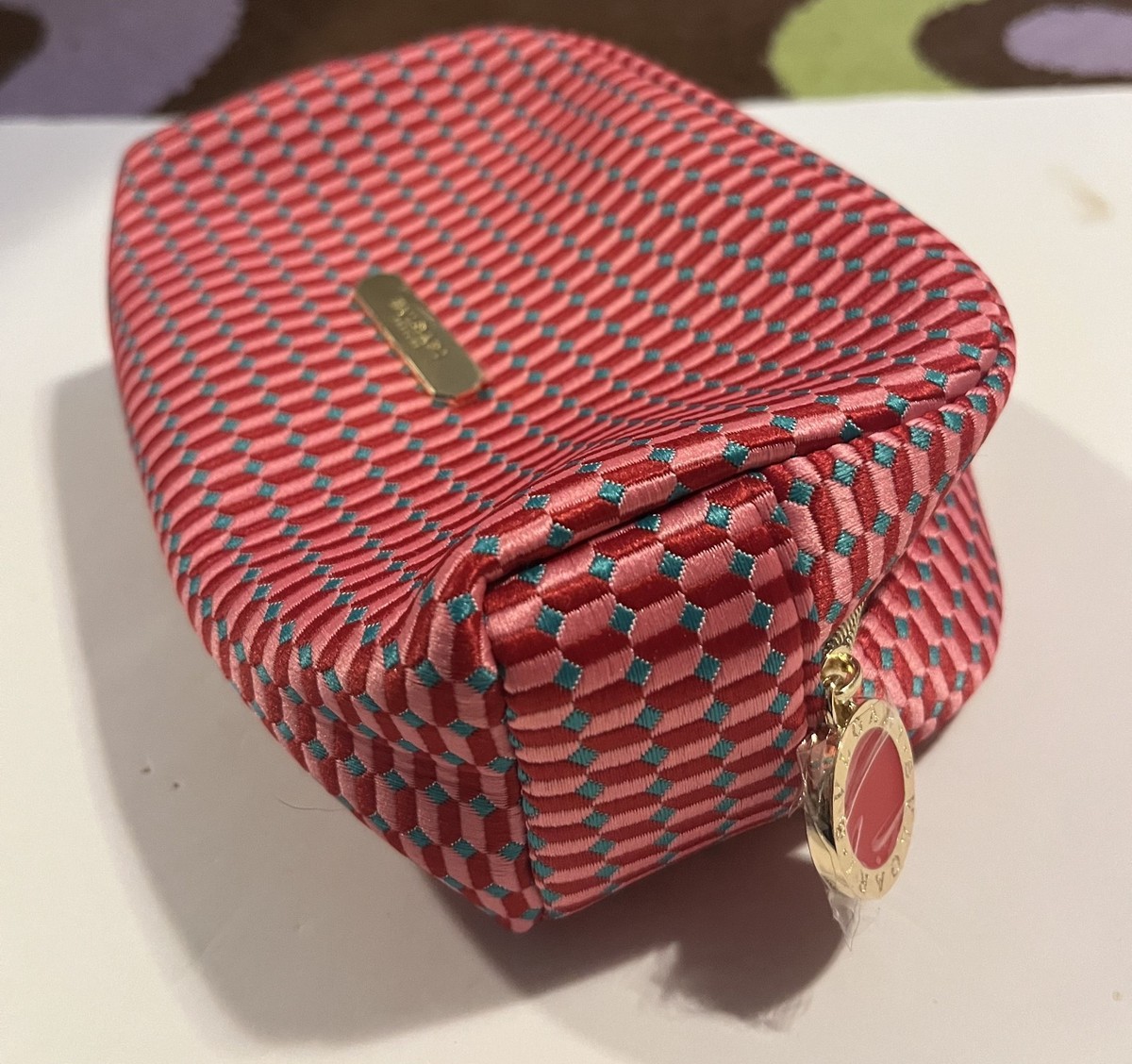 Bvlgari Pink Cosmetic Makeup Bag Case Storage Travel Pouch NEW