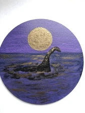 КАРТИНА МІНІ КРУГЛА ОРГАЛІТ 6 ДЮЙМІВ ПЕЙЗАЖ ЛОХНЕС МОРЕ ОРИГІНАП ЕКСКЛЮЗИВ