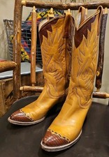 DAN POST WOMEN'S LIZARD WINGTIP WESTERN BOOTS Cowboy Boots Vintage Size 6A