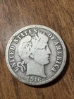 1916 Barber Liberty Head Dime 90% silver Actual coin Very Good Coin (FM)
